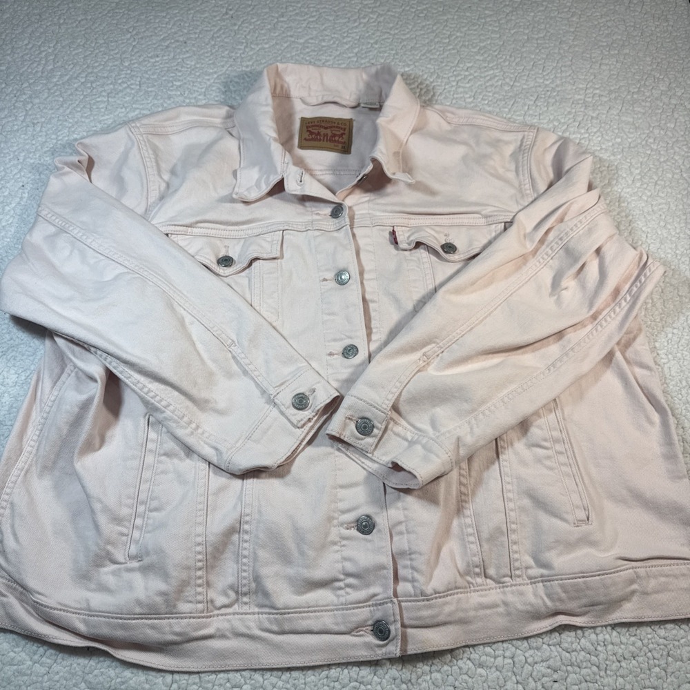 Levi Strauss & Co. Women's Pink Jean Jacket 3X XXL Rare Trendy  Plus Size